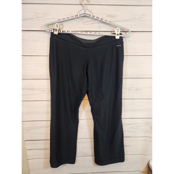 Nike Dri Fit Womens Black Solid Stretch Elastic Waist High Rise Leggings Size 2X - Picture 2 of 7